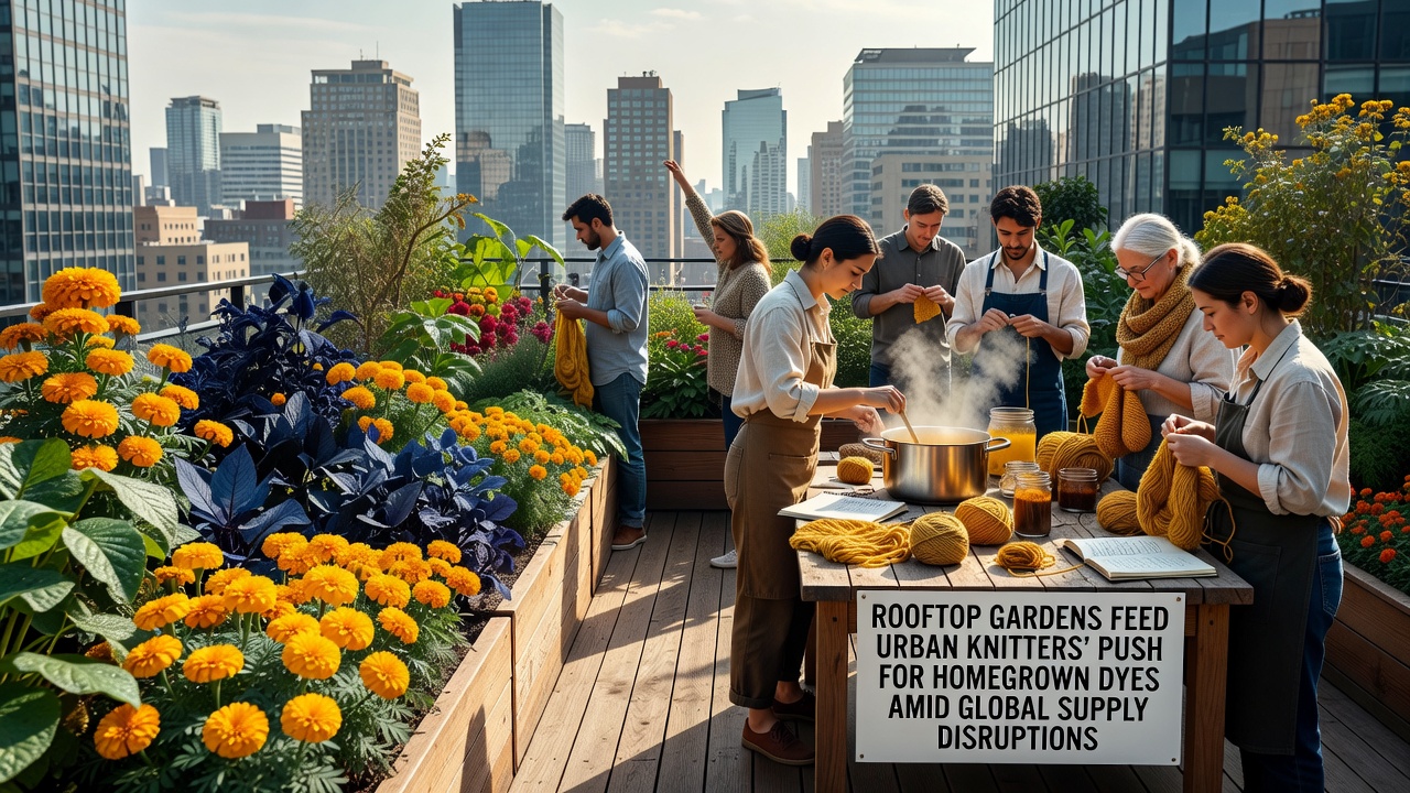 Urban Agriculture on Rooftops Supports Knitters' Shift to Local Natural Dyes Amid Worldwide Disruptions